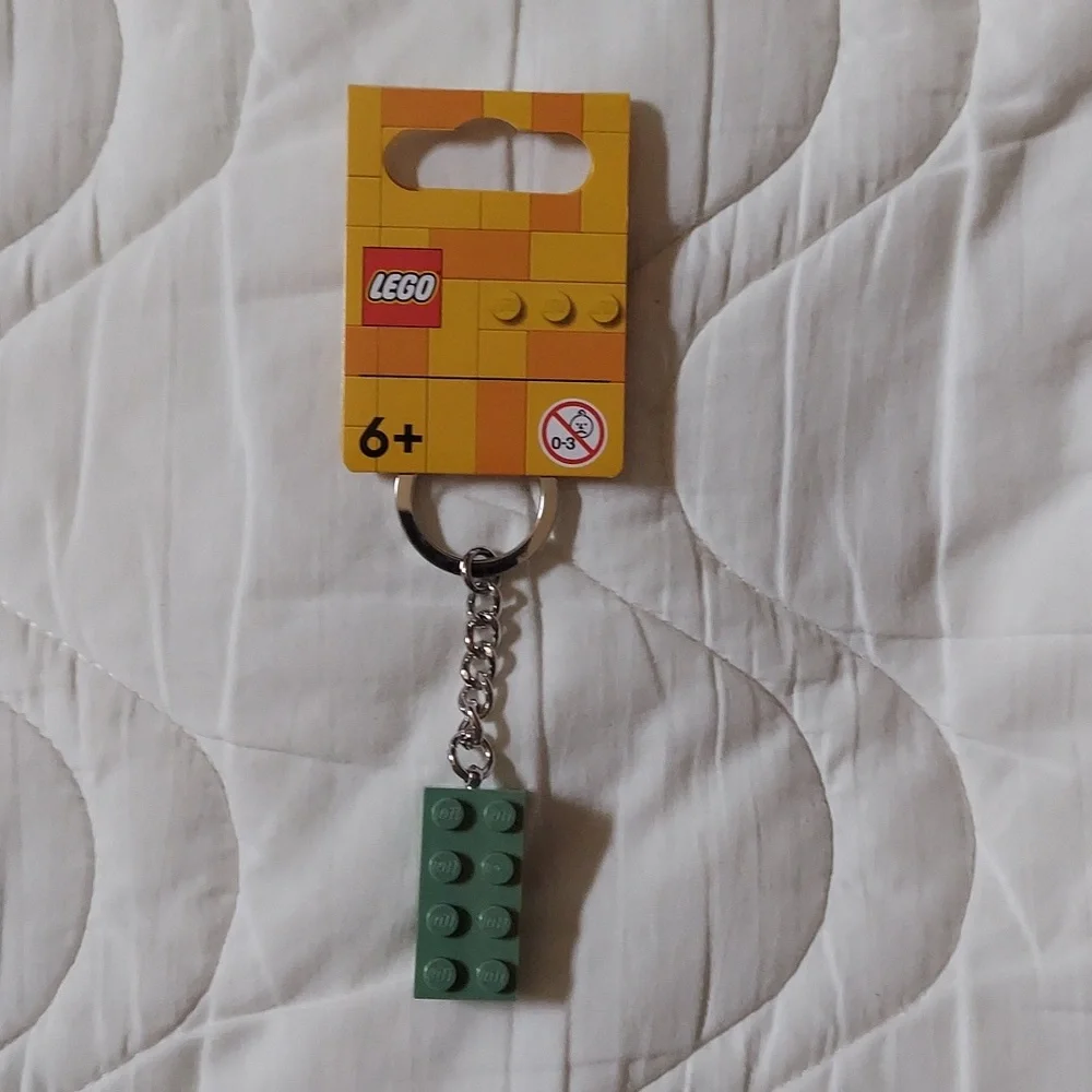 LEGO Sand Green Brick Tile Keychain Bag Charm BNWT RETIRED FINAL SALE